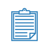 Blue outline icon of notepad